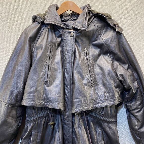 Sergio Vadducci Genuine Leather Jacket Coat Removable Lining Piel Women's Large - Picture 3 of 9